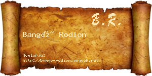 Bangó Rodion névjegykártya